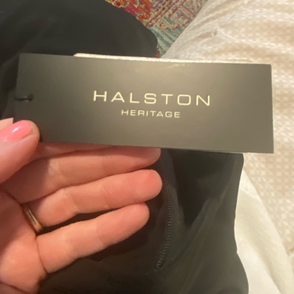 NWT Halston Heritage Jewel Waist Crepe Black Evening Gown SZ 4 - Picture 12 of 15